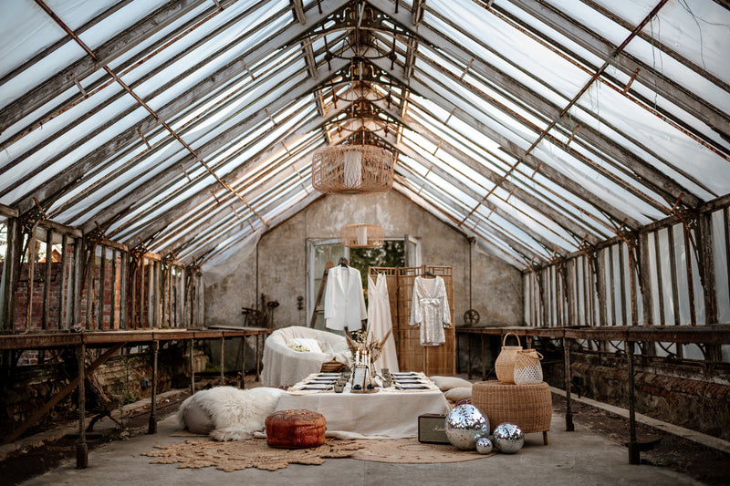 Wedding styled shoot in victorian greenhouse