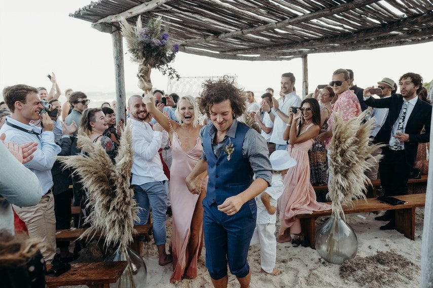 Boho Beach Wedding in Tulum: Malin Akerman & Jack Donnelly.