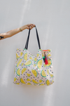 oversized canvas tote with watermelon print