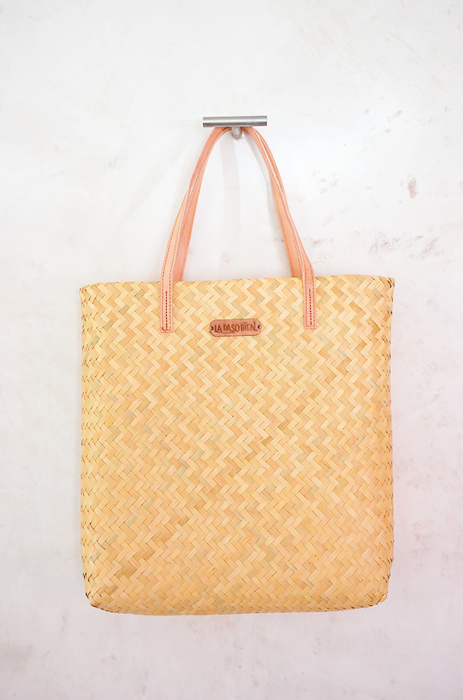 Palmita Straw Tote with Leather Handles