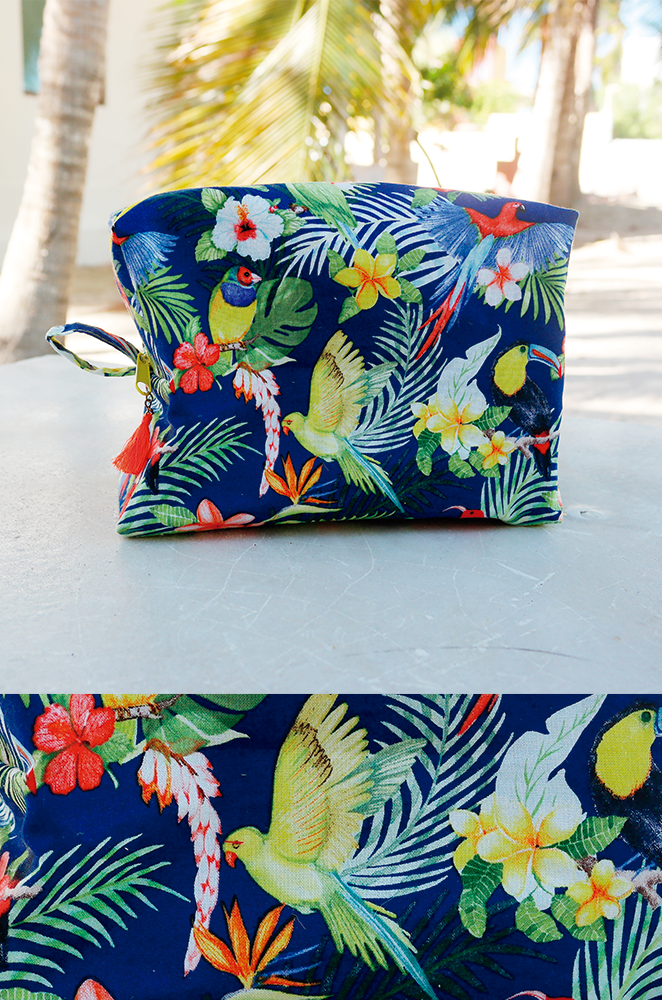 tropical makeup bag