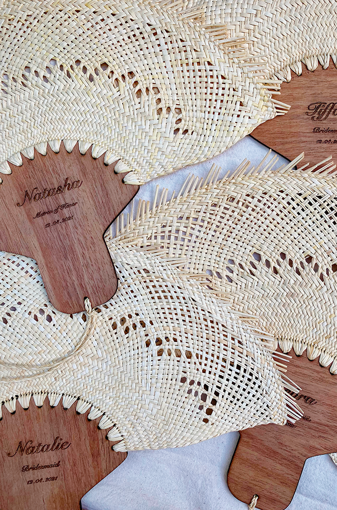 Woven fans for shop weddings
